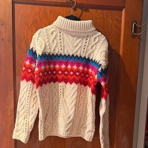 rag & bone Cream Multicolor Carly Knit Turtleneck Sweater
